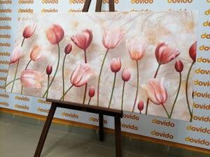 Obraz staroružové tulipány - 100x50