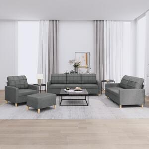 Maison Exclusive – 4-dielna sedacia súprava s vankúmi, tmavosivá látka