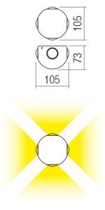 Redo 90500 -LED Vonkajšie nástenné svietidlo MILESTONE 4xLED/3W/230V IP54 antracit