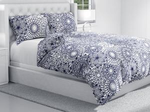 Biante Bavlnené posteľné obliečky Sandra SA-274 Tmavo modré mandaly na bielom Jednolôžko 140x200 a 70x90 cm
