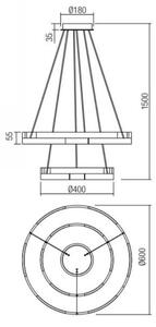 Redo 01-3179 - LED Stmievateľný luster na lanku CASTLE LED/60W/230V čierna