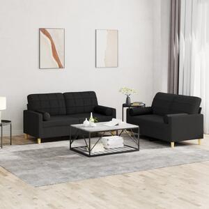 Maison Exclusive – 2-dielna sedacia súprava s vankúmi, ierna látka
