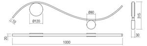 Redo 01-3112 - LED Nástenné svietidlo WAVE LED/11W/230V mosadz