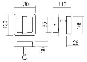 Redo 01-3092 - LED Nástenné bodové svietidlo CLOSER LED/6W/230V čierna