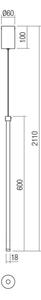 Redo 01-3115 - LED Luster na lanku TABOO LED/9W/230V mosadz