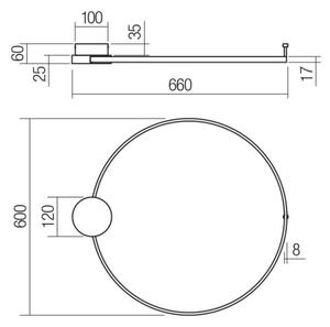 Redo 01-3103 - LED Nástenné svietidlo ATOM LED/20W/230V pr. 60 cm