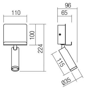 Redo 01-3084 - LED Nástenné bodové svietidlo PANEL LED/3,5W/230V USB čierna