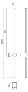 Redo 01-3124 - LED Nástenné svietidlo TABOO LED/11W/230V mosadz