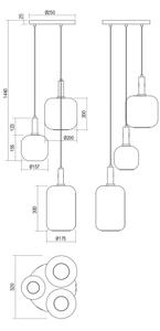 Redo 01-3198 - Luster na lanku BRINA 3xE27/23W/230V