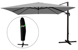 Garden Line Záhradný slnečník s ochranným obalom MINI ROMA 250 x 250 cm sivý
