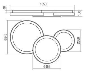 Redo 01-3375 - LED Stmievateľné stropné svietidlo COMBI LED/72W/230V CRI98 čierna