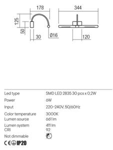 Redo 01-3465 - LED Obrazové svietidlo KENDO LED/6W/230V 34,4 cm CRI 92 čierna