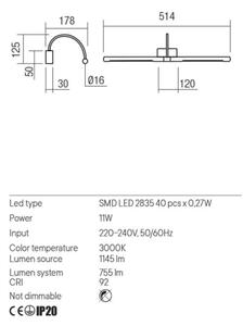 Redo 01-3466 - LED Obrazové svietidlo KENDO LED/11W/230V 51,4 cm CRI 92 biela