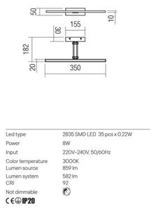 Redo 01-3460 - LED Obrazové svietidlo LINEAR LED/8W/230V 35 cm CRI 92 biela