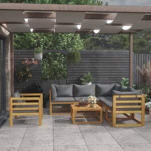 Maison Exclusive – 7-dielna záhradná súprava s vankúšmi z masívneho akátového dreva