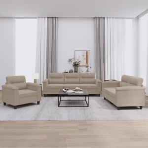 Maison Exclusive – 3-dielna sedacia súprava s vankúšmi, mikrovlákno v odtieni taupe