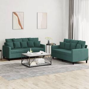 Maison Exclusive – 2-dielna sedacia súprava s vankúšmi, tmavozelený zamat