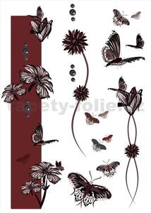 Samolepky na stěnu, rozmer 50 x 70 cm, motýli s kvety WS039, IMPOL TRADE