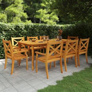 Maison Exclusive - vidalXL 9-dielna záhradná jedálenská súprava akáciový masív