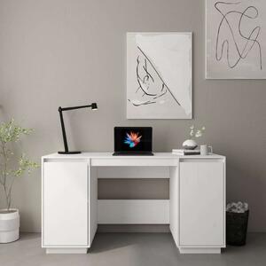 Maison Exclusive – Písací stôl, biely, 140 x 50 x 75 cm, masívne borovicové drevo