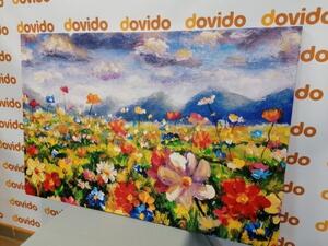 Obraz olejomaľba divoké kvety - 60x40