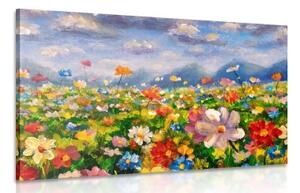 Obraz olejomaľba divoké kvety - 120x80