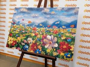 Obraz olejomaľba divoké kvety - 60x40