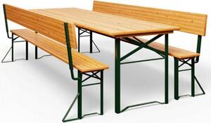 Pivný set PRAKTIK s operadlami, 170cm, hnedá