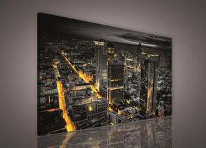 Obraz na plátne, rozmer 100 x 75 cm, Frankfurt v noci, IMPOL TRADE 186O1