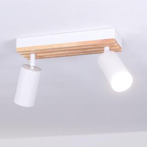 Brilagi - Bodové svietidlo SELE WOOD ACOUSTIC 2xGU10/30W/230V biela/drevo