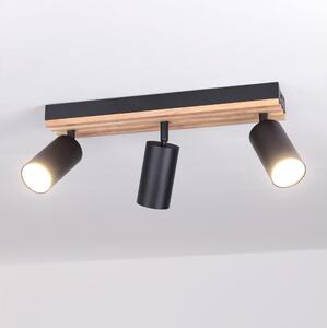 Brilagi - Bodové svietidlo SELE WOOD ACOUSTIC 3xGU10/30W/230V čierna/drevo