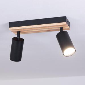 Brilagi - Bodové svietidlo SELE WOOD ACOUSTIC 2xGU10/30W/230V čierna/drevo