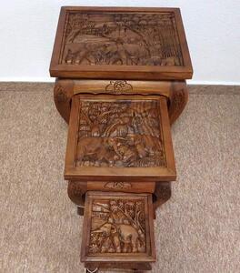 Odkladací stolík JÁVA, exotické drevo - S