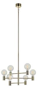 Markslöjd 106418 - Luster na tyči CAPITAL 6xE27/60W/230V mosadz