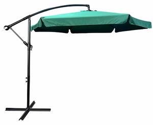 Ak furniture Záhradný slnečník CYNIA s bočnou nohou 300 cm tmavozelený