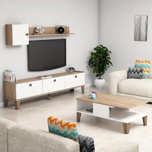 Kalune Design Sada nábytku do obývacího pokoje Sumer dub přírodní/bílá II