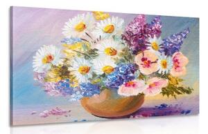 Obraz olejomaľba letných kvetov - 60x40