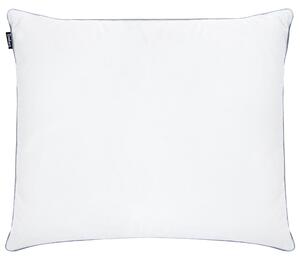 Nízky vankúš na spanie biely trojkomorový kačacie perie a páperie 50 x 60 cm prémiový bavlnený poťah