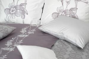 Glamonde luxusné obliečky Maura s kvetinami v šedobielej kombinácii. Novinka našej ponuky! 140×200 cm