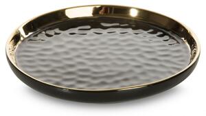 Dekoratívny tanier ETNA 01 čierny / zlatý