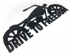 Veselá Stena Drevená nástenná čierna dekorácia Drive to Freedom