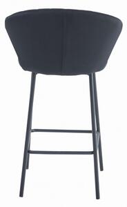 Barová stolička GATTA zamatová čierna (čierne nohy)