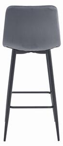 Barová stolička POZZA zamatová tmavosivá (čierne nohy)
