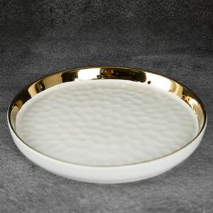 Dekoratívny tanier ETNA 01 biely / zlatý