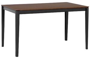 Jedálenský stôl čierna tmavý orech MDF kaučuk 135 x 80 cm obdĺžnikový tvar pre 4 osoby moderný tradičný štýl kuchyňa jedáleň