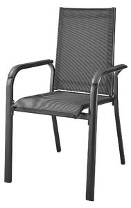 LIVARNO home Hliníková stolička Houston, čierna/antracitová (100371110)