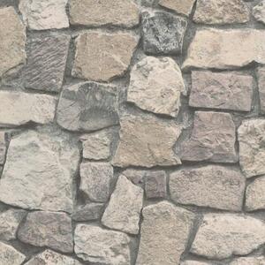 Vliesové tapety, kamenný múr hnedý, Wood´n Stone 859532, A.S. Création, rozmer 10,05 m x 0,53 m