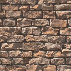 Vliesové tapety, kameň hnedý, Wood'n Stone 907912, A.S.Création, rozmer 10,05 m x 0,53 m