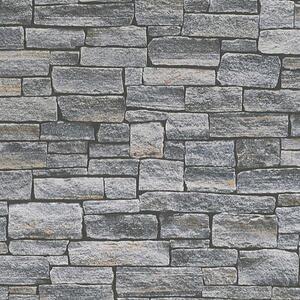 Vliesové tapety, kameň sivo-hnedý, Wood´n Stone 958711, A.S. Création, rozmer 10,05 m x 0,53 m