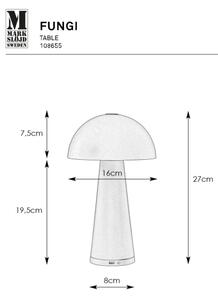 Markslöjd 108655 - LED Stmievateľná nabíjacia lampa FUNGI LED/1,5W/5V IP44 čierna